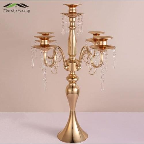 10Pcs/Lot Candle Holder Table Crystal Candlestick Geometric 5-heads Romantic Candle Holders for Wedding/Dinner Decoration GZT099