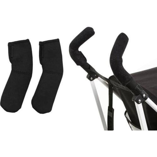 2Pcs/lot Useful Black Neoprene Baby Stroller Grip Cover Stroller Handle Protector Carriages Poussette Cover For Monther Care