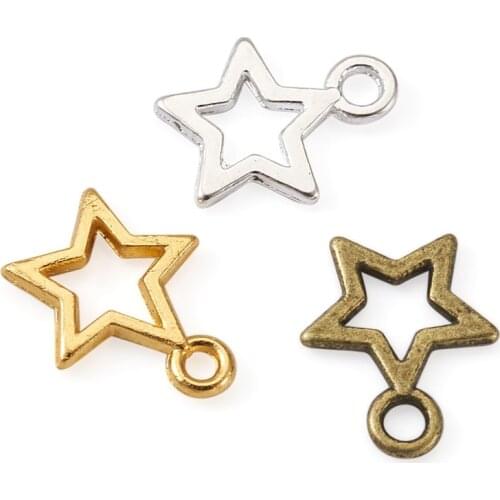 400Pcs Hollow Star Pendants Little Star Dangle Charms Mixed Color for DIY Bracelets Necklace Jewelry Making Craft Supplies