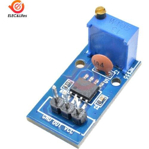 5Pcs NE555 Pulse Frequency Duty Cycle Adjustable Resistance Generator Module Single Channel Square Wave Output DC 5-12V