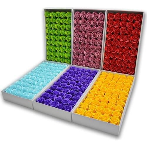 50pcs/box Dia 4.5cm Cheap Soap Rose Head Romantic Wedding Valentines Day Gift Wedding Banquet Home Decoration Hand Flower Art