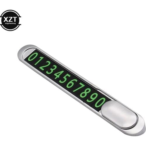 Car Styling Temporary Parking Card Metal Alloy Texture Auto Phone Number Card Plate Telephone Card Car Sticker Hidden Safety