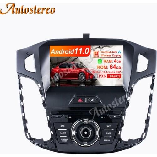 For Ford Focus 2012-2018 PX6 IPS 4+64G Android 10.0 Car Stereo DVD Player GPS Glonass Navigation Multimedia Radio Wifi Head Unit