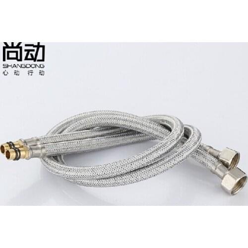 Free shipping 40/5060/ 80/100/150cm Water heater inlet pipe length 304 stainless steel faucet plumbing hose Double screw pipe