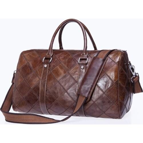 Large travel bag luggage waterproof bag genuine leather duffle bags zip suitcase traveling totes big/weekend bags jkm89