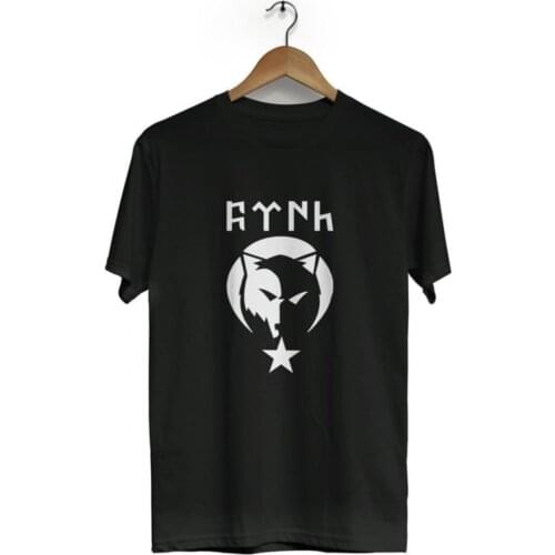 Bozkurt Göktürk Printed Ülkücü T-shirt Crew Neck Red White Black Blue Color Short Sleeve T-Shirt