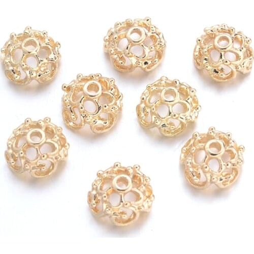 350Pcs Alloy Bead Caps Spacer Beads 5-Petal Flower for Jewelry Making Charms Necklace Bracelets 9x5mm