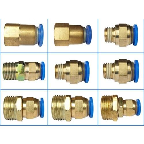 Trachea quick connector quick plug pneumatic fitting thread straight through air compressor air pump outer wire 8mm10mm12m DN6