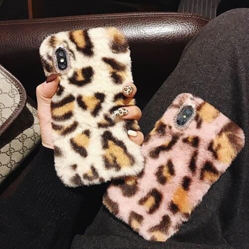 Leopard Print Fluffy Warm Plush Phone Case For Samsung Galaxy A9 Star A8 A5 A3 A6S A8Plus A750 A7 2017 A6 2018 Soft Back Cover
