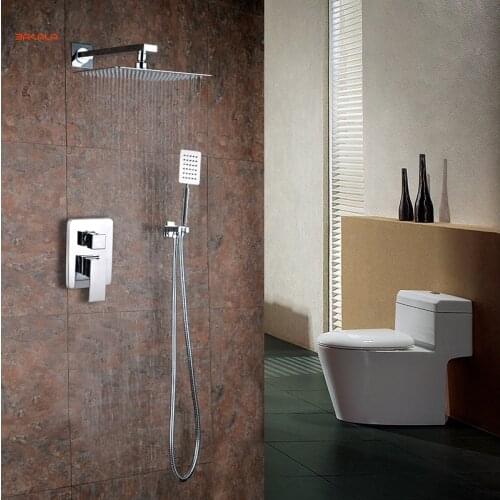 BAKALA Luxury 8-10-12-16 inch Stainless Steel shower head all metal parts bathroom rain shower faucets