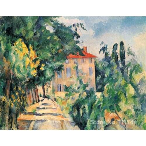 Impressionist wall art paintings House with Red Roof Paul Cezanne artwork Hand painted High quality