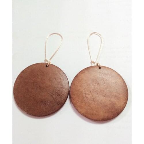 Round style good quality color hoop wood earring hollow 2016 personality New design Big handmade