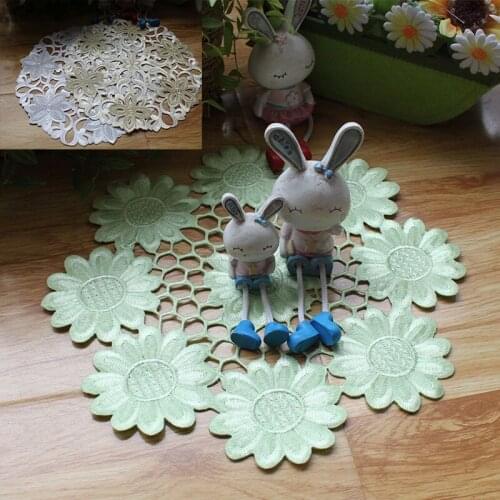 New Super Embroidery Flowers Hollow placemat cup mug tea pan coaster kitchen dining table place mat lace doily wedding drink pad
