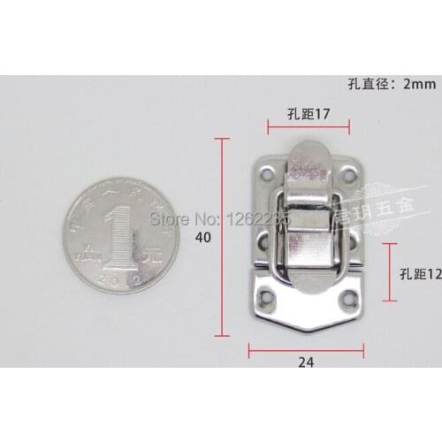 24 * 40mm Furniture Hardware gift box accessories Antique iron box clasp lock Jewelry Boxes ride Silver buckle Wholesale