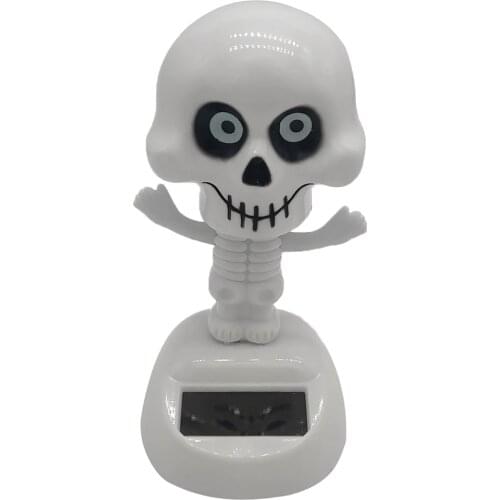 Cute Solar Powered Dancing Skeleton Bobble Toy for Home, Desk, Car Ornament