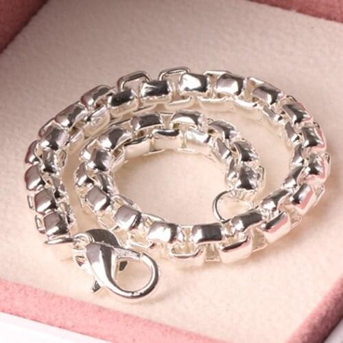 10PCS fashion 6MM silver Round Box Link bracelets Boys Mens 20CM Chain Womens chain Unisex Jewlery free shipping