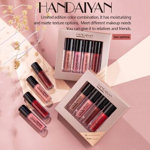 4 Colors Lipstick Set Matte Lip Gloss Set Improve Dryness Long-lasting Refreshing Non-greasy Natural Moisturizing Lips Makeup