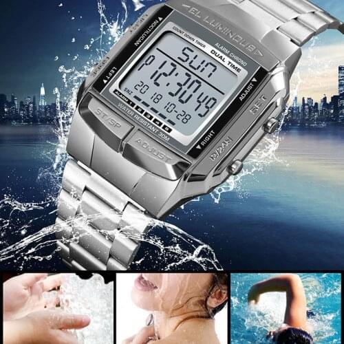 Newly Men Electronic Watch Waterproof Backlight LED Digital Sport Wristwatch DOD886