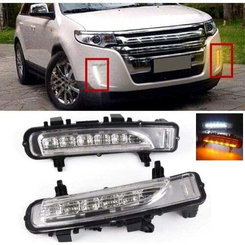 Front Bumper Daytime Running Light LED DRL White/Yellow Turn Signal for Ford Edge 2011 2012 2013 2014
