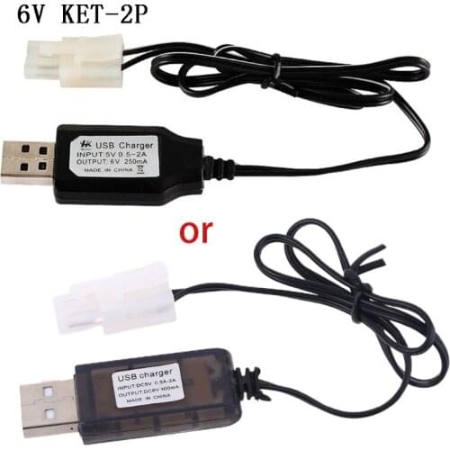 Rechargeable USB Battery Charger Ni-Cd Ni-MH Batteries Pack KET-2P Plug Adapter 6V 250mA Output RC Toy