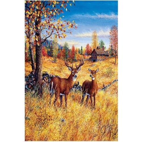 Full 5D diamond painting animal deer forest autumn diamond embroidery kit mosaic painting diy gift home decor wall picture