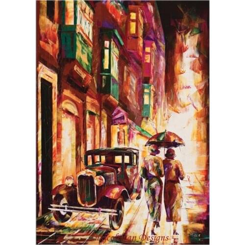 Needlework for embroidery DIY DMC High Quality - Counted Cross Stitch Kits 14 ct Oil painting - Twilight Malta in Valletta