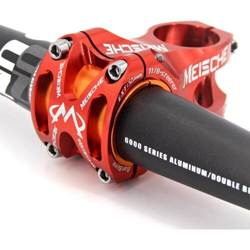 MEISCHE MTB Bike Stem 0 Degree 31.8/35mm Aluminium Stem MTB Mountain Bike Stem 50mm Short HandleBar Stem for 28.6mm Bicycle Fork