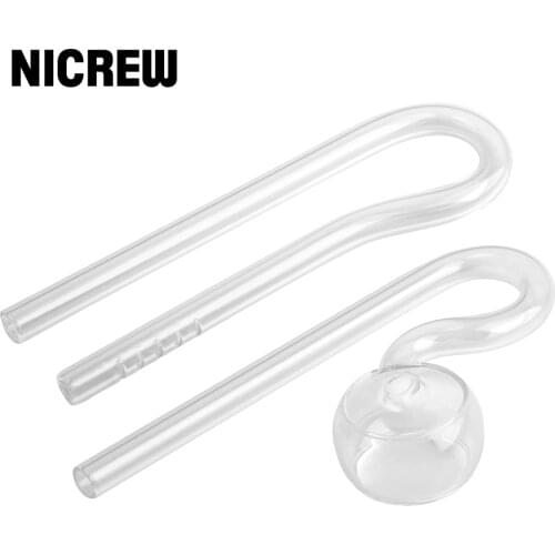 NICREW 10mm Mini Nano Glass Lily Pipe Jet Inflow Outflow Water Plant Tank Filter Quality Fish Tank landscape Filter Accessories