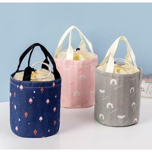LIXUNF Cooler Drawstring Lunch Bag Multicolor Bucket Bags Women Waterproo hand Pack Thermal Breakfast Box Portable Picnic Travel