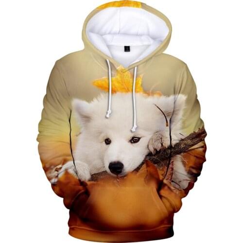 New Popular Mens/Womens/Childrens Hoodies 3D Print Sweatshirts Harajuku Long Sleeve Clothes Hooded Plus Size Samoyed hoodies