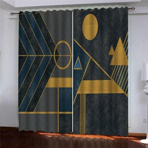 Curtains Decoration 3D Curtains For Living room Blackout Geometric figure, circle quality custom 3d curtain fabric