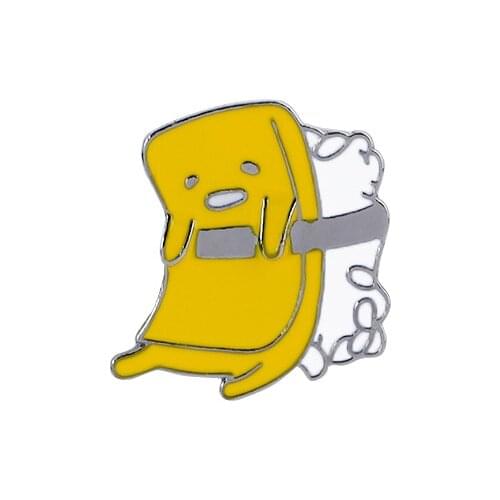 Women Cartoon Character Brooch Sponge Lazy Egg Cute Drop Oil Alloy Badge Good Friend Gift Brooch