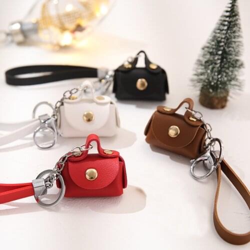 Women Cute Coin Purses Keychain Mini Bag Portable Storage Pendant Key Holder Girl Soft PU Leather Key Chain Wallet Keyring