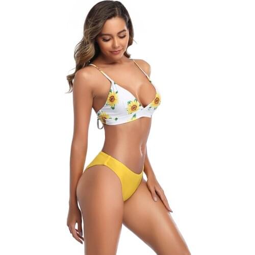 Ladies Swimsuit Women Bikini Split Swimsuit Sexy Leaky Back Tie Woman Bikini