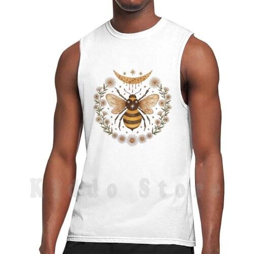 Honeymoon Bee tank tops vest 100% Cotton Traditionalmedia Handpainted Gouache Bee Bees Beekeeper Beelover