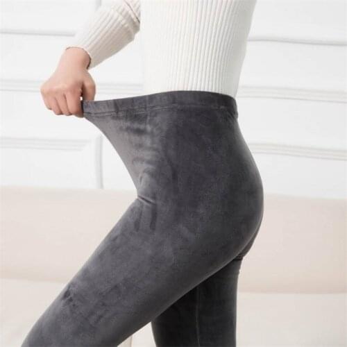 YSDNCHI Winter Velvet Leggings Women Double Side Warm Casual Trouser Pencil Pant Skinny Slim Soft Elastic Pants