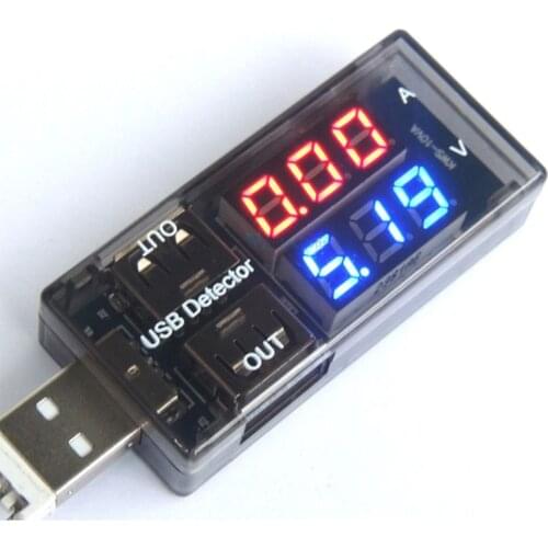 1pc Dual USB Current Voltage Red+Blue Charging Detector Tester Battery Voltmeter Ammeter Charger Doctor Mobile Power Charging