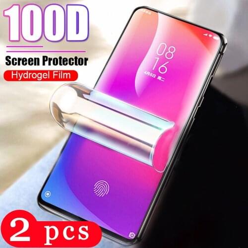 2Pcs full cover screen protector for xiaomi Pocophone F1 Poco C3 X3 X2 M2 F2 pro mi play hydrogel film Not Glass protective film