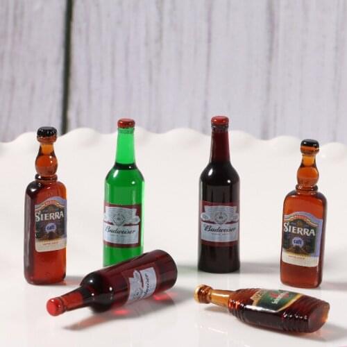 20pcs Miniature 3D Simulation Beer Bottles Resin Cabochon Fake Food Embellishments For Scrapbooking Jewelry Making Accessories