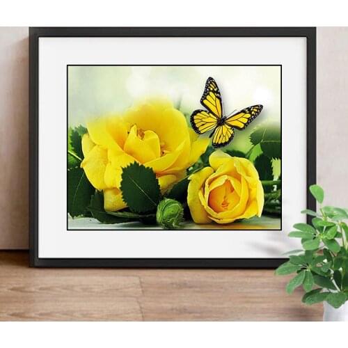 5D DIY Cross Stitch Diamond Painting Flower Full Square Diamond Embroidery Full Display Rhinestones Decor Home Gift
