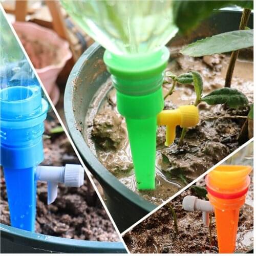 6Pcs Automatic Irrigation Tool Dripper Garden Plant Ajustable Irrigation System Bottle Spikes Flower Plant Self-Watering Device