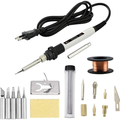 8-In-1 Wood-Burning Engraving And Branding Pen Kit 60W 80W Temperature Adjustable Electric Soldering Iron Welding Embossing Kit