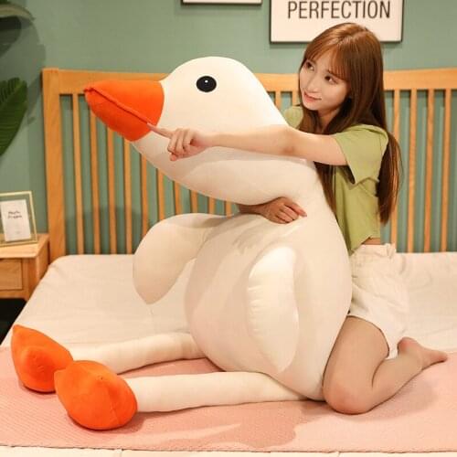 Cartoon simulation three-color big white goose animal stuffed plush toy pillow room decoration gifts fabric comfortable and soft