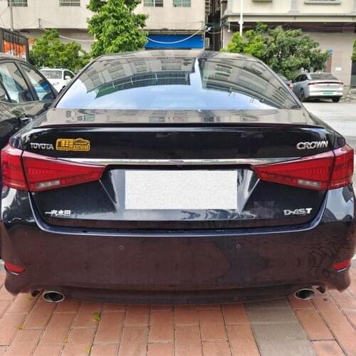 CEYUSOT For Accessories Spoiler NEW Toyota Crown PU Material Car Trunk Rear Lip Black Wing Tail Diffuser Refit V Style 2012-2021