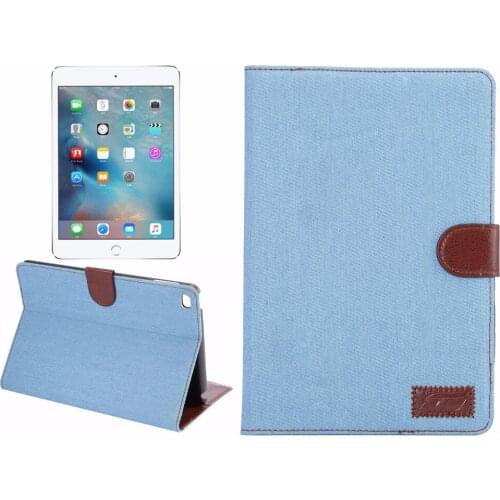 For Apple iPad mini 4 Case,jeans Cloth PU Leather Cover+Hard PC Back with Auto Wake-Up/Sleep and card Pocket for iPad mini4