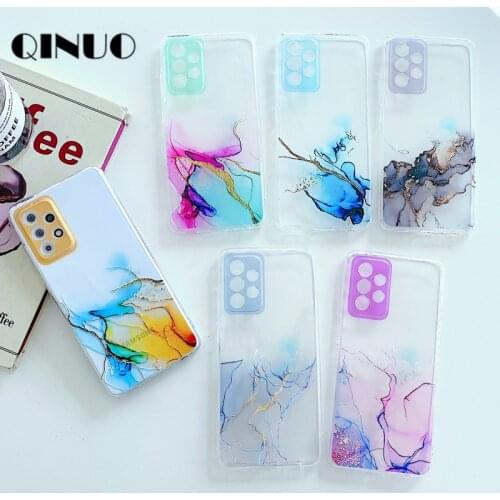 Luxury Marble Texture Phone Case For Samsung Galaxy S21 FE Ultra Plus A52 A72 A12 A32 A22 A82 5G Clear Soft TPU Shockproof Cover