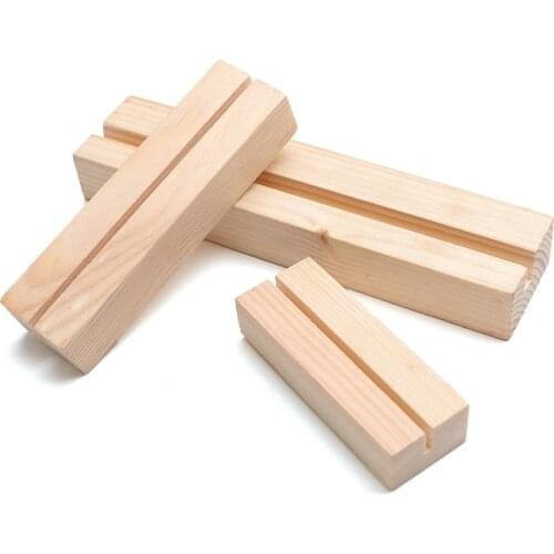 Wood Card Holder Wood Block Wedding Party Card Holder Stand Office Desk Menu Photo Clips