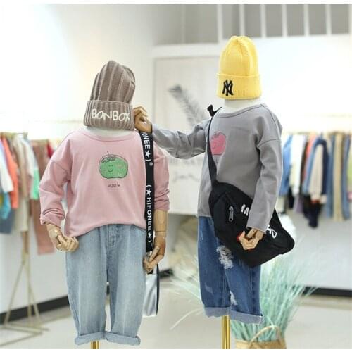 Kids T-shirts Cartoon Print Casual Long Sleeves Tops For Girl Toddler Boys Tshirts Korean Cotton Children Shirt 2 3 4 5 6 Years