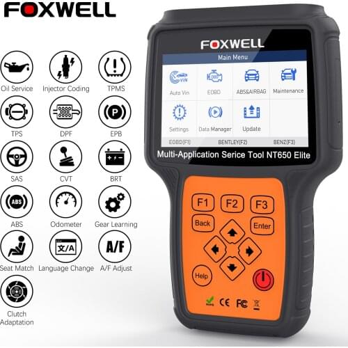 Foxwell NT650 Elite OBD2 Diagnostic Tool Engine ABS Airbag EPB Oil TPMS Reset ODB2 Code Reader Scanner OBD Automotive Scanner