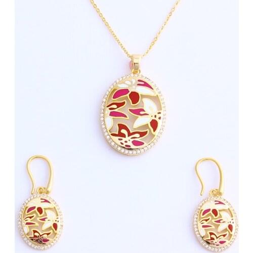 Fansheng Fashion African Jewelry Long Chain Enamel Jewelry Set Ornament for Womens Summer Jewelry Set